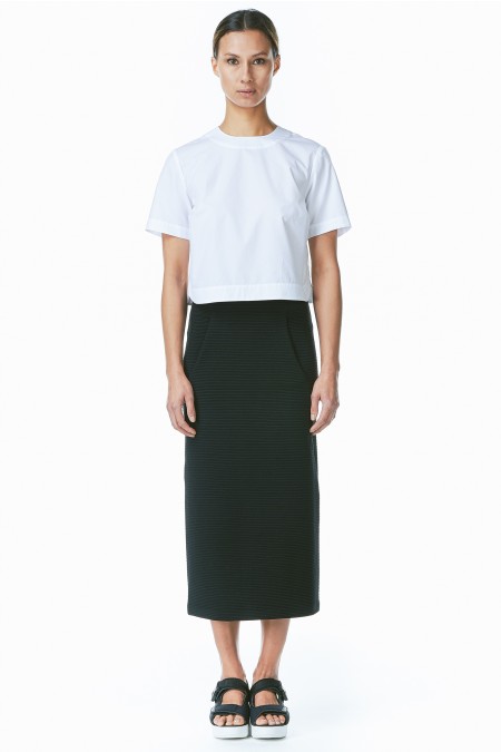 white cropped blouse