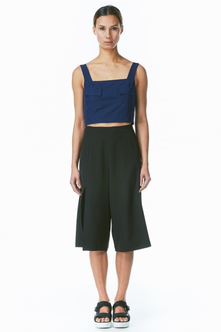side slit culotte black