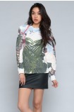 Taiga Print Botanical Layer Sweatshirt