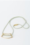 Brass Cage & Mint Cord Necklace