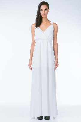 White Double Slit Maxi Dress