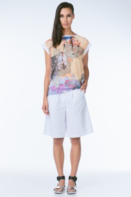 Original Abstract Printed Boatneck Top
