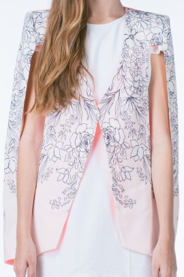 Pink Fading Floral Cape