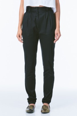 Drainpipe Pleated Trousers