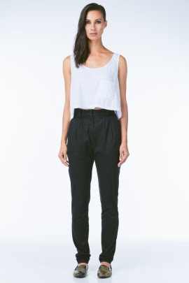 Drainpipe Pleated Trousers