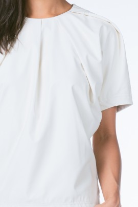 Vegan Leather Dolman Sleeve Top