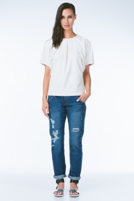 Vegan Leather Dolman Sleeve Top