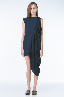 Asymmetrical Shift Draped Dress
