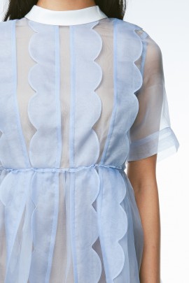 Saara Scallop Silk Dress