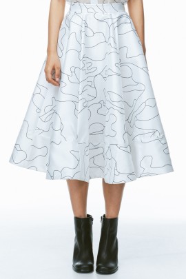 Pencil Line Camo Circle Skirt