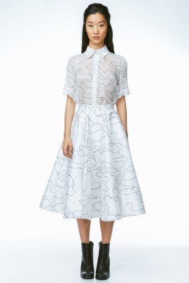 Pencil Line Camo Circle Skirt