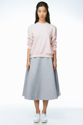 Grey A-Line Flare Skirt