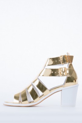 Cutout Gold Leather Shona Sandal 