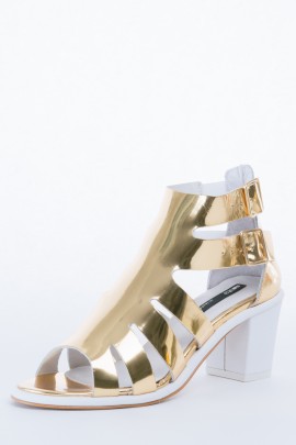 Cutout Gold Leather Shona Sandal 