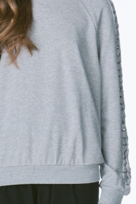 Braided Sleeve Sweatshirt 