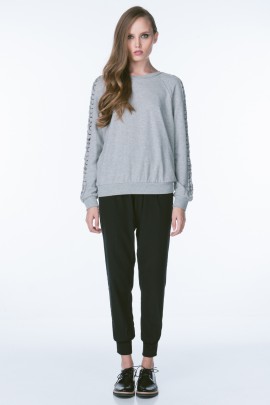 Braided Sleeve Sweatshirt 