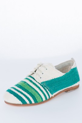 Marrakesh Green Striped Wool Oxford