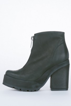Virginia Black Leather Platform Boot