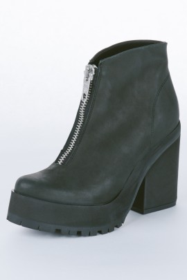 Virginia Black Leather Platform Boot