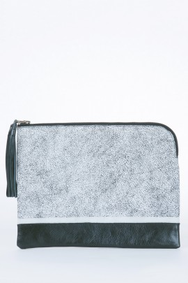 Techtonic Leather Clutch 