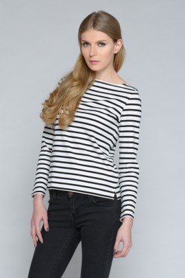 Boatneck Striped Long Sleeve T-Shirt