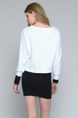 Slouchy Cropped Holes Knit Pullover Sweatshirt