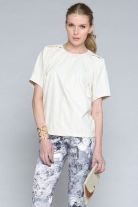 Vegan Leather Dolman Sleeve Top