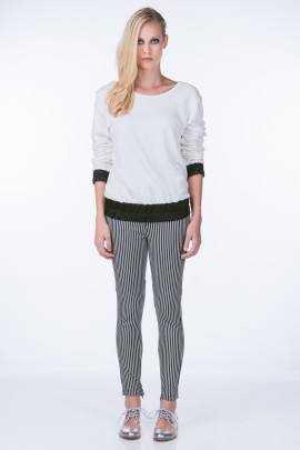 Black and White Banded Sweatshirt