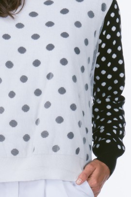 Black and White Polka Dot Sweater
