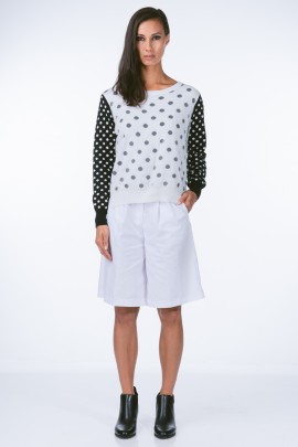 Black and White Polka Dot Sweater