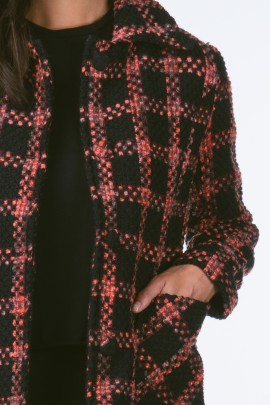 Tweed Red Plaid Coat