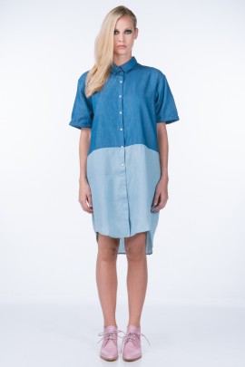 Two Tone Denim Dress