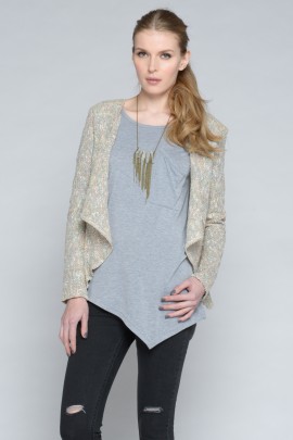 Pastel Tweed Open Back Jacket