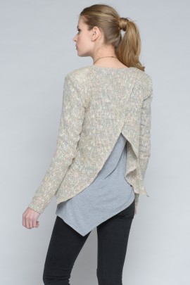 Pastel Tweed Open Back Jacket