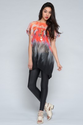 Sunset Digital Print Silk Tunic