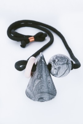 Marbled Geometric Oversized Necklace