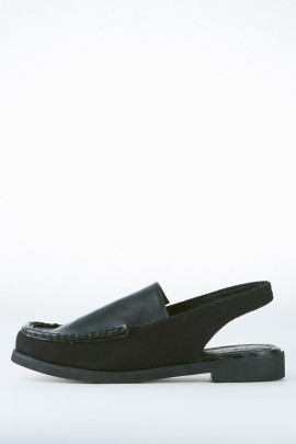 Black Slingback Mules