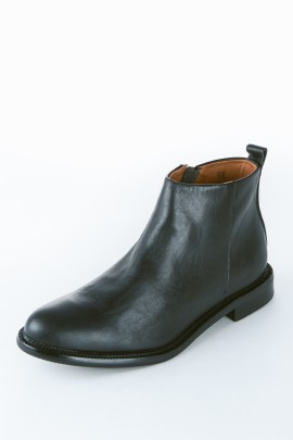 Side Zip Leather Ankle Boot