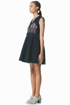 Navy 'M' Flare Dress