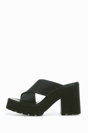Rolanda Black Wide Strap Platform
