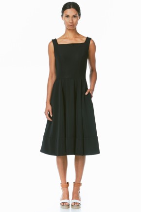 Square Neck Circle Skirt Dress