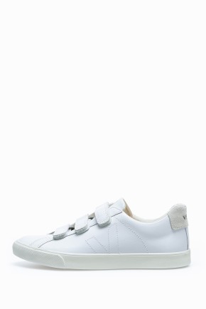 Pierre White Leather Velcro Sneakers