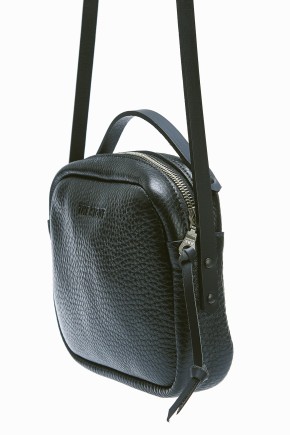 Black Leather Mia Bag