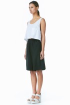 lightweight long culotte shorts black