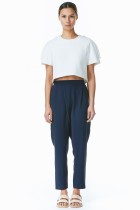 navy peg fold pant