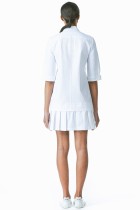 white cotton shirtdress