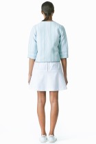 quilted crop teal open front jacket