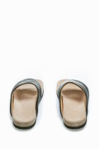 black leather sandals sandal slides with cushioned footbed