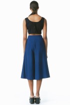 blue wide leg culottes