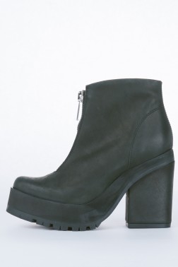 Virginia Black Leather Platform Boot
